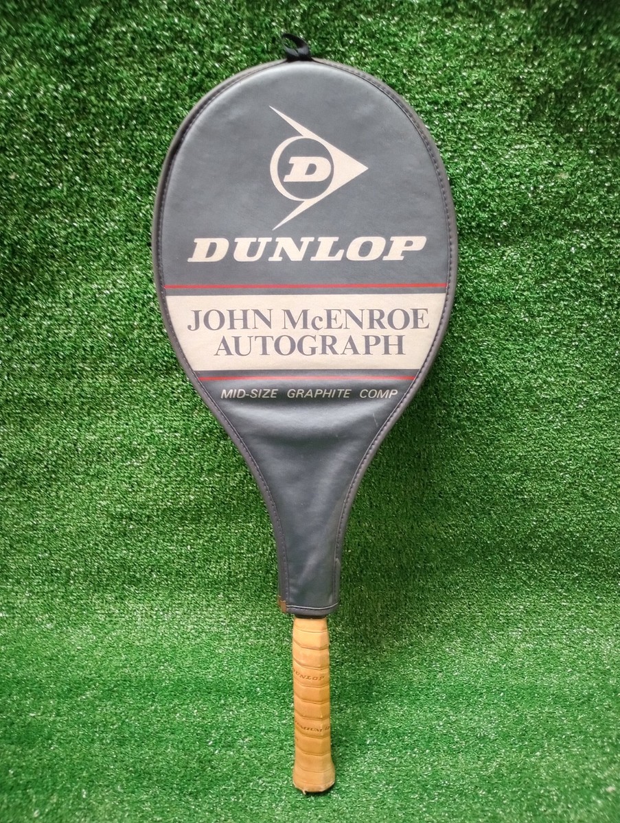 Vintage Tennis Racquet Dunlop John McEnroe Autograph Black