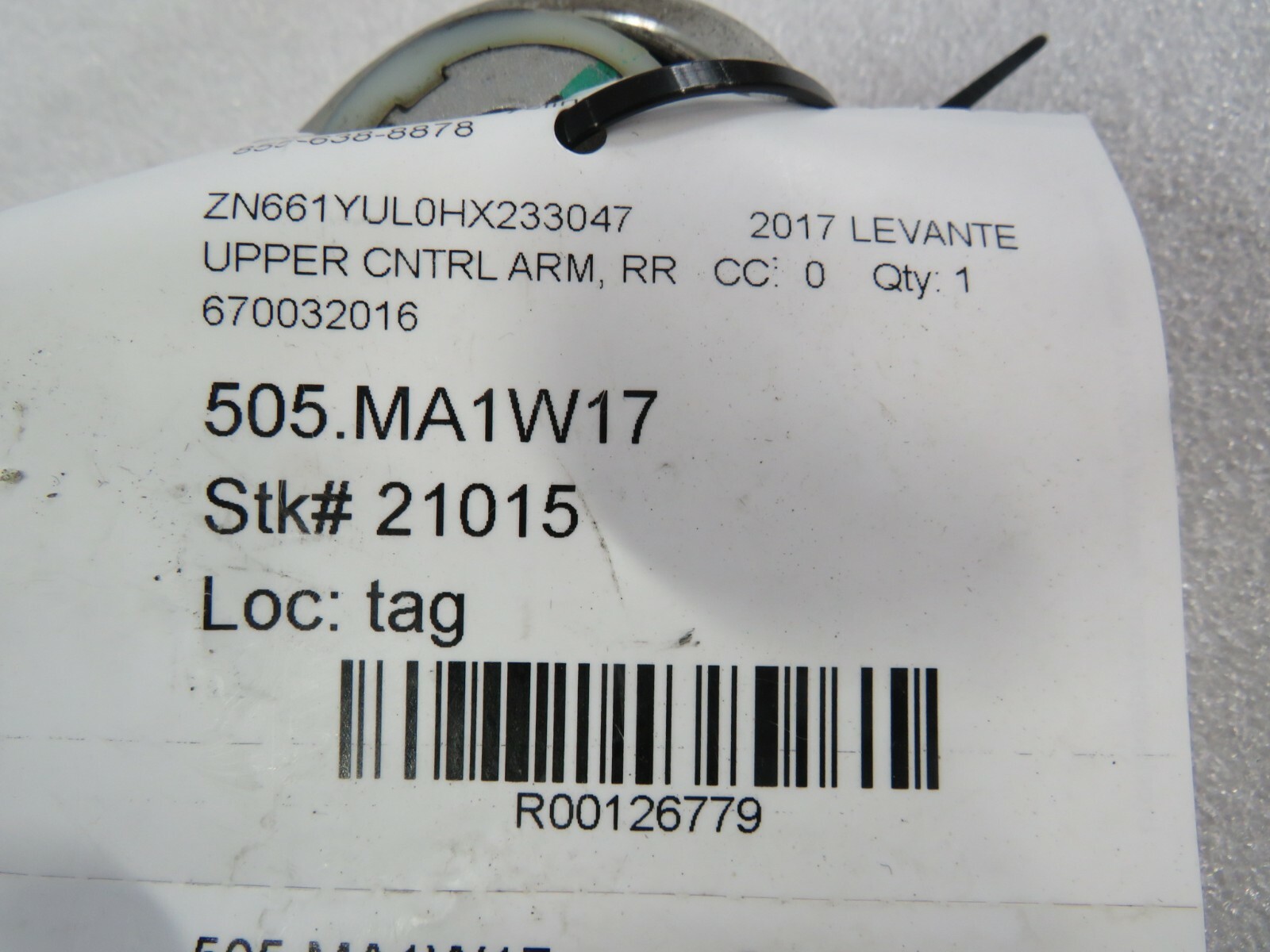 Maserati Levante, Rear Upper Control Arm, Used, P/N 670032016
