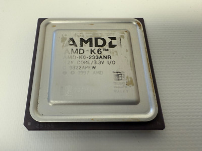 AMD AMD-K6-233ANR 233MHZ CPU PROCESSOR AMD-K6 3.2V CORE 3.3V I/O TOP WORN