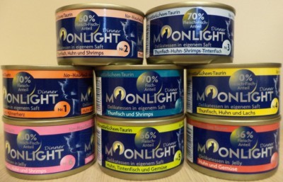 12 x 80g Moonlight Nassfutter Katzenfutter Dosen verschiedene Geschmackssorten