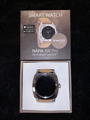 Xlyne Nara XW Pro Gehäuse silber Lederarmband braun Fitnesstracker - NEU X-Watch