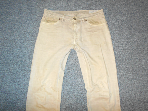 BRUNELLO CUCINELLI MADE IN ITALY MENS 33/34 TAN SOFT COTTON STRAIGHT JEANS Z2 - Picture 2 of 7