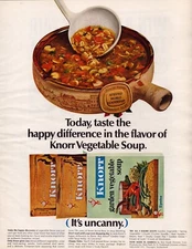 Knorr Vegetable Soup European Recipe Flavor 11 Vegetables Vintage Print Ad 1964