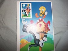#3205 Sylvester & Tweety Spezial Gefärbt Schnitt & Imperf Stempel MNH VF 32 Cent
