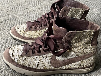 Nike Women s Blazer high top sneakers 2006 Casual Flat Cream  snake leather us 8