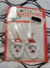 Vintage, Handmade, Clay, Christmas Santa Earrings, New in original Pk. pre-1980s — photo 3