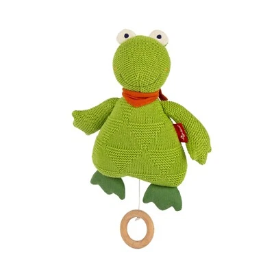Sigikid Strick-Spieluhr Frosch Grün ca. 26 cm Art-Nr. 39686 Neu