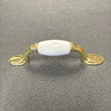 (12 Pack) 3" Spoon Foot Pull With Brass with White Ceramic Insert