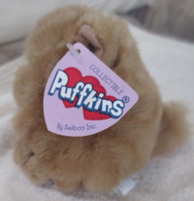 Puffkins Beige Cat Cinnamon 6636 w/ Tag 1997 plush animal, great cond