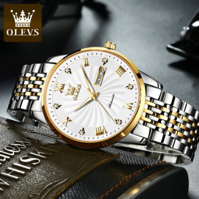 OLEVS Watch for Men Automatic Mechanical Movement Man Watches Steel Band