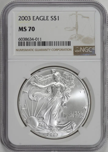 2003 American Silver Eagle $1 NGC MS70 [13F17]