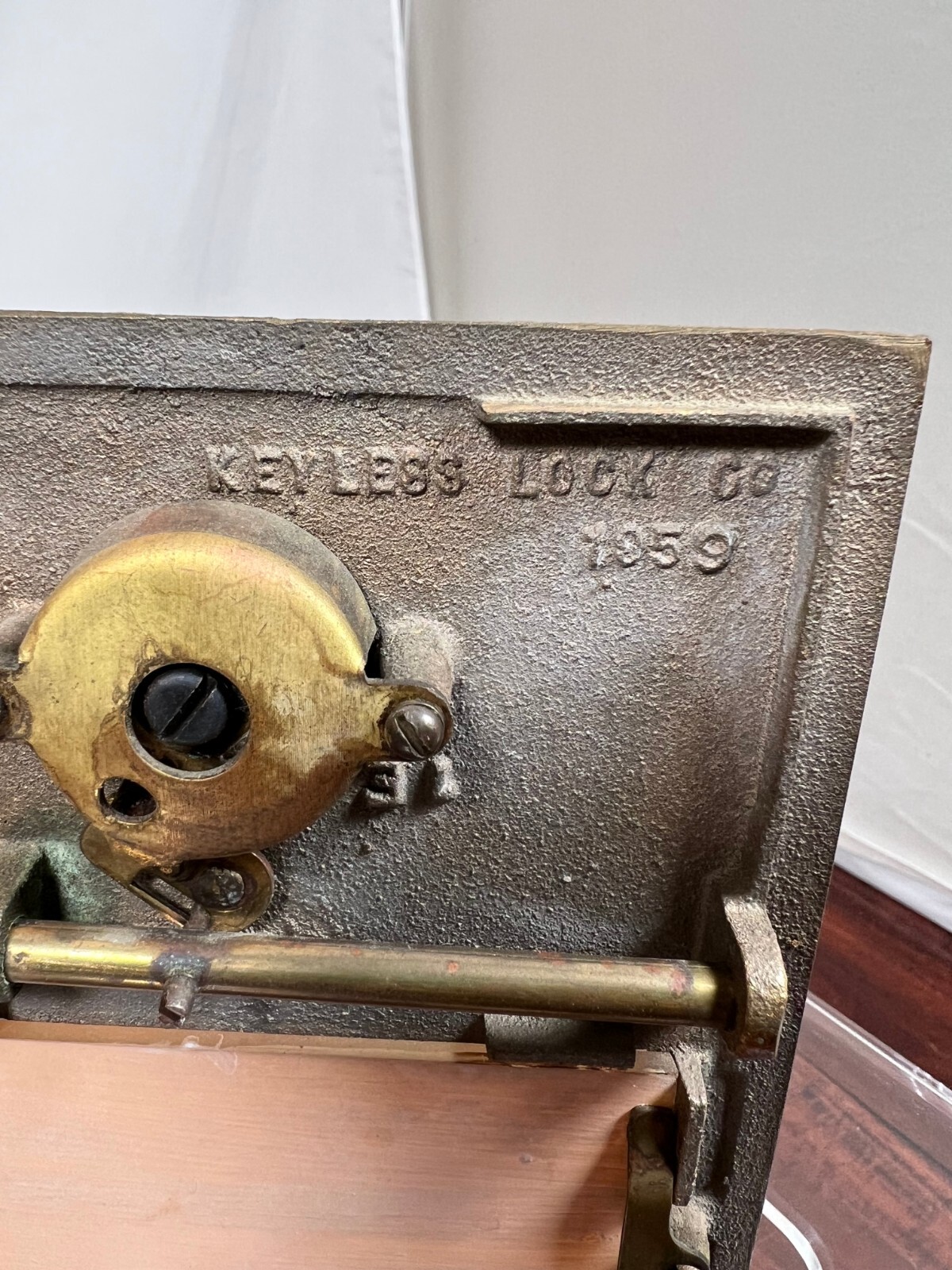 Vintage Post Office Box Door Bank/Gun Safe Red Oak Lock Box Clarkdale