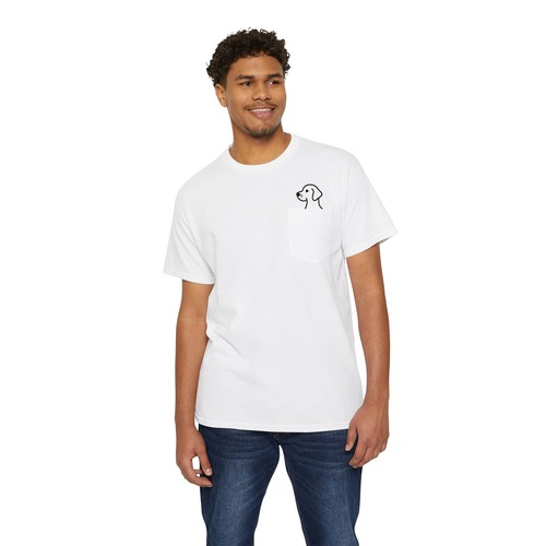 Dog Heavyweight Pocket tshirt, %100 Cotton, Trendy Tees, Unisex Heavy Cotton - Picture 4 of 5