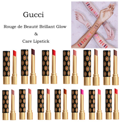 GUCCI 口紅 ROUGE DE BEAUTÉ BRILLANT セット NIB Gucci Rouge de Beauté Brillant Glow & Care Shine Luxury