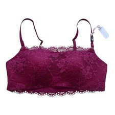 VICTORIA  S SECRET Love Cloud Lace Straight-Neck Lounge Bralette Bra Size XS NEW