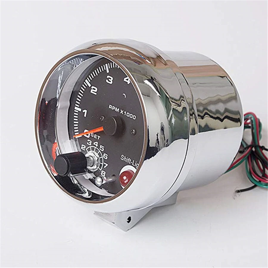 3.75" Car Tachometer Gauge 7 LED Colors Adjustable 0-8000 RPM Shift-Light - Image 3 of 4