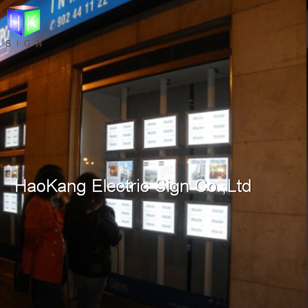 A3 & A4 Real Estate Window Hanging Led Backlit Picture Frame Display ...