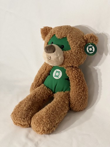 NWT GUND DC Comics Green Lantern Fuzzy Teddy Bear Stuffed Animal, Brown, 14" - Picture 1 of 8