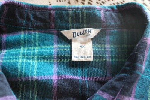 NEW Duluth Trading 4X Women's Free Swingin' Flannel Shirt Blue Purple Plaid - Picture 5 of 5