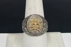 Vintage Sterling Silver Size 8.5 US Army Signet Ring W/ G.Filled Eagle