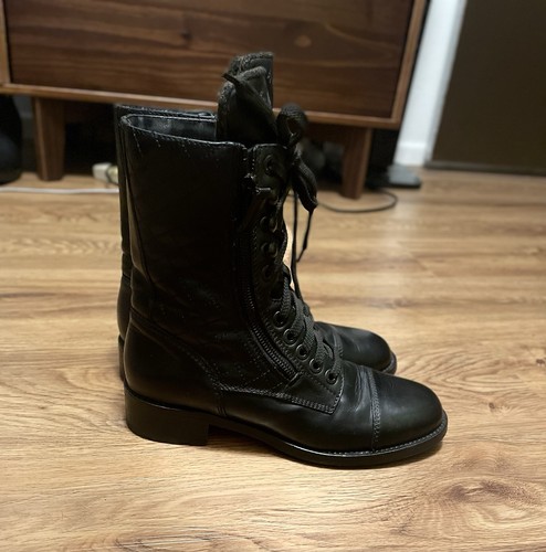 Chanel 2014 Interlocking CC Logo Combat Boots Women's Size: 9.5 | IT 39.5 - Picture 4 of 8