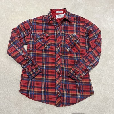 VTG Northwest Territory Shacket Men Medium Purple Quilted Plaid Flannel Outdoor 