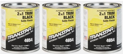 Transtar 4654 2-in-1 Satin Black Trim Paint (3 Quarts)