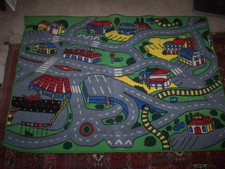 Children's Airport Car Track Play Rug 62x37 Inches, Vintage
