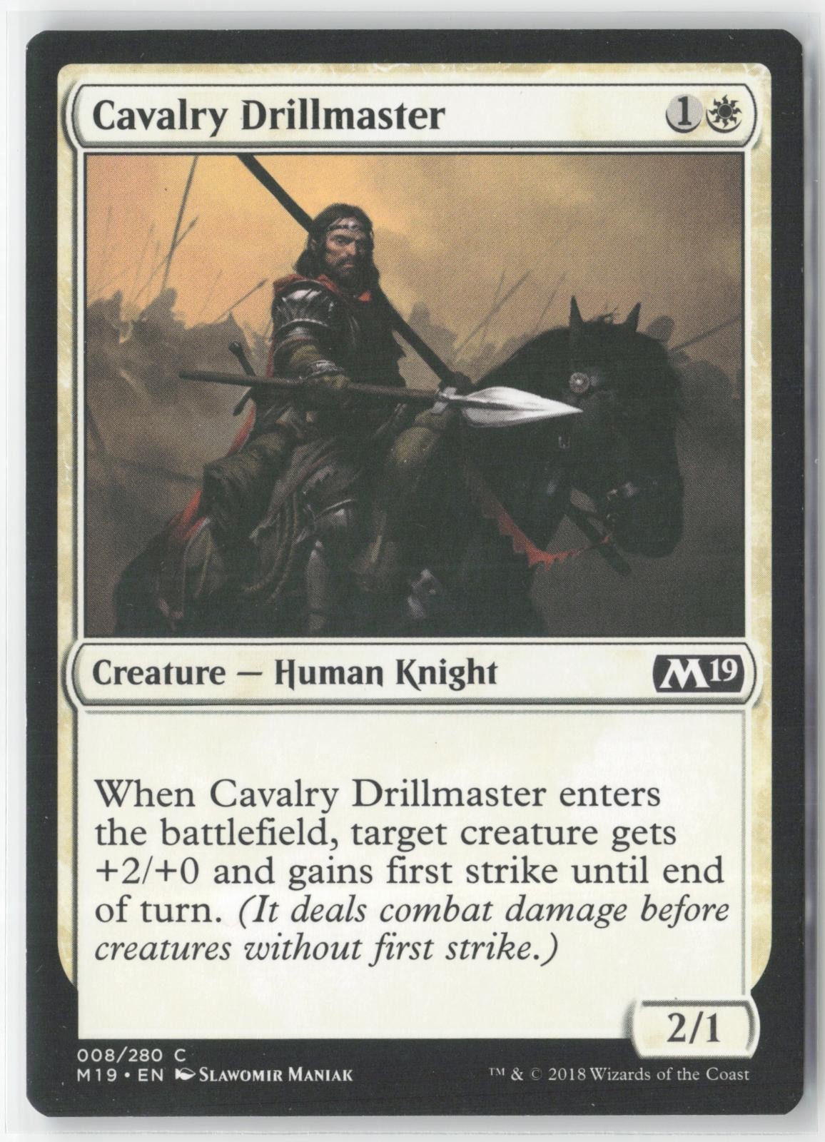 Cavalry Drillmaster 8 Common Core Set 2019 Magic: The Gathering Near Mint