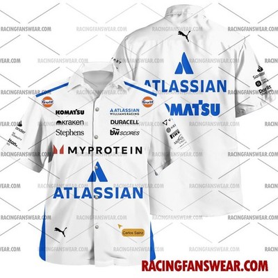 Carlos Sainz Formula One Racing 2025 Uniform Apparel Clothes Hawaiian Polo Shirt