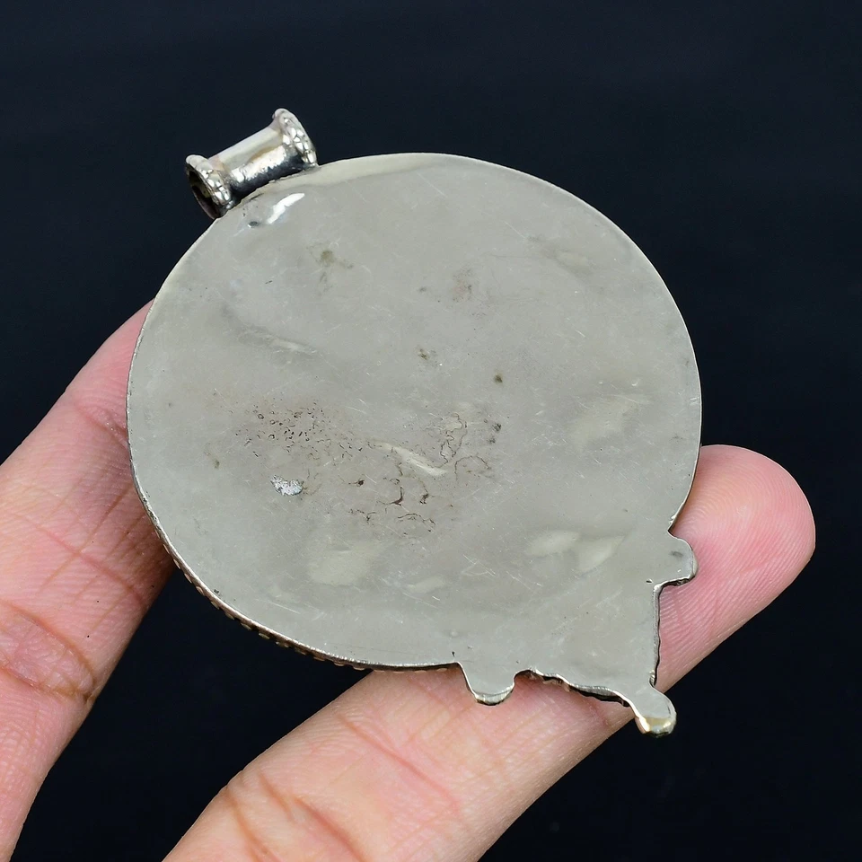 Ciondolo Corallo Lapislazzuli Turchese Argento Sterling 925 Tibetano... - Immagine 4 di 4