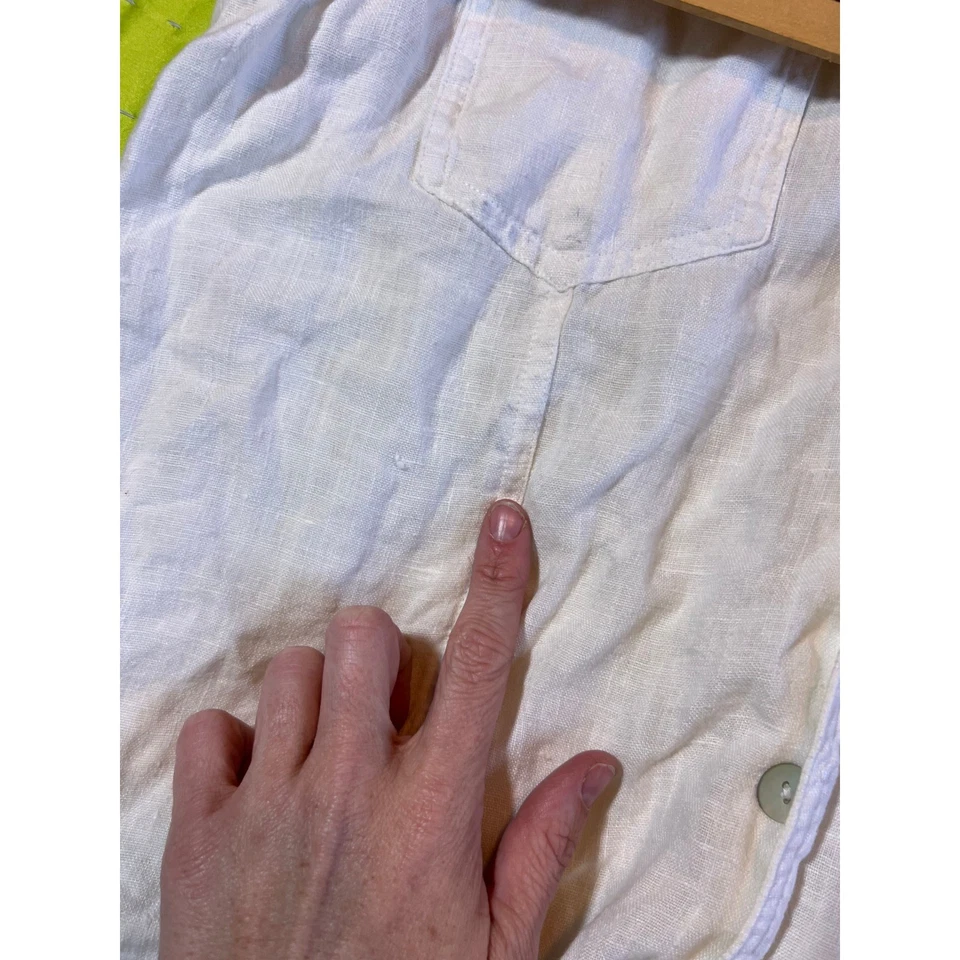 Camisa Chicos Design Lino Sin Mangas Botón Frontal Mujer Talla 2 Marfil Foto 4 de 4