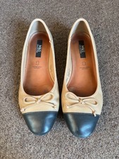 Marks & Spencer Two Tone Leather Ballerina Pumps Insolia Size 5.5