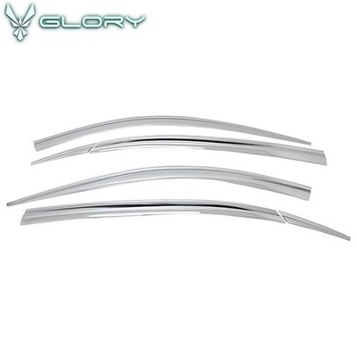 Fits 11-16 Hyundai Equus Chrome Window Visor Tape On Rain Windshield ABS 6PCS