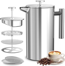 French Cafetiere French Press Coffee Maker Stainless Steel Coffee Plunger Office