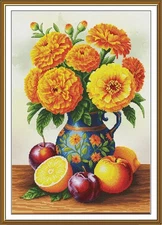 Creative Сross Stitch Embroidery Kit "A bouquet of marigolds" Nova Sloboda