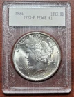 b 1923 Peace Dollar Old BLANCHARD SLAB 64 BU UNC Uncirculated Dot Matrix Label