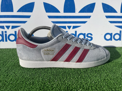 Adidas Gazelle REVERSE Aston Villa West Ham weinrot & blau C/W Turnschuhe UK 9