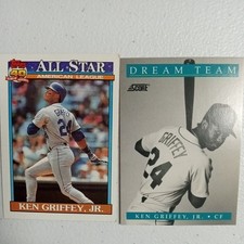 Ken Griffey Jr 2 card lot good condition 892 Dream team, 892 All Star 