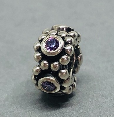 Genuine Pandora Sterling Silver Purple CZ Her Majesty Spacer