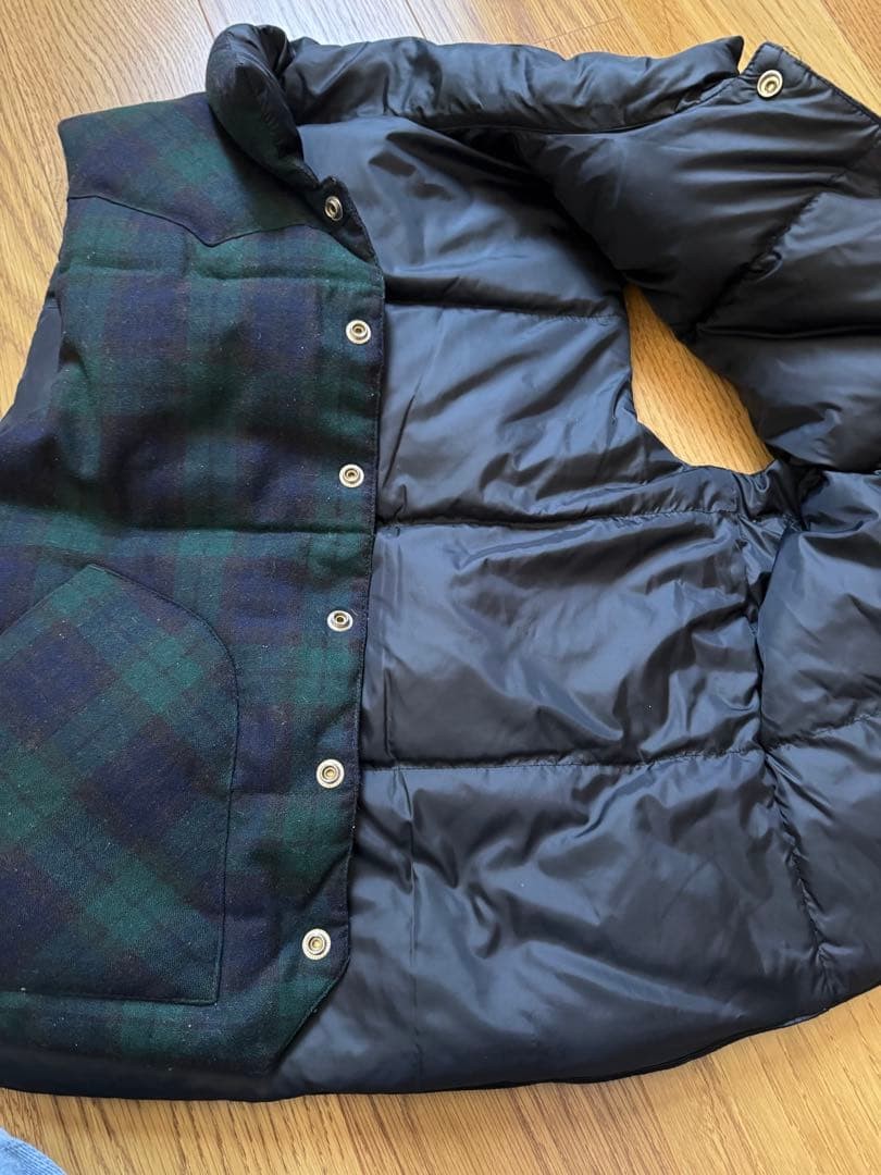 Pendleton Reversible Down Vest Checks Dark Green/… - image 3