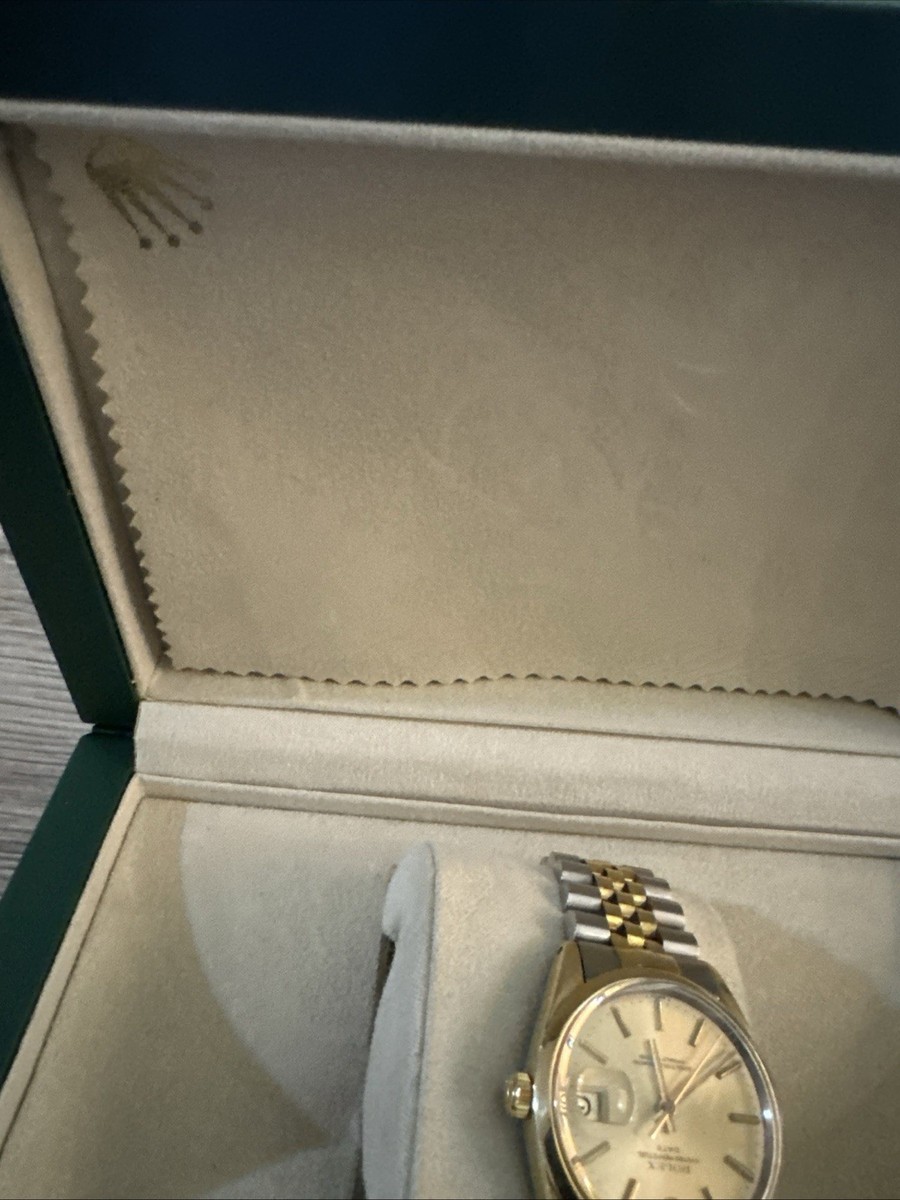 Genuine Rolex Two-tone OP Date 1550 Men's Watch 34 Mm Champagne