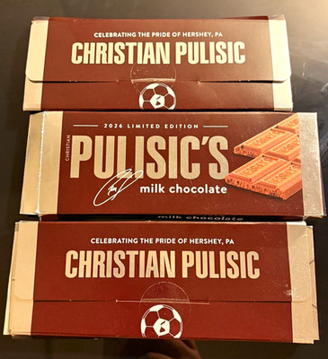 RARE Hershey's Christian Pulisic Chocolate barsLimitedEdition FIFA WORLD CUP USA