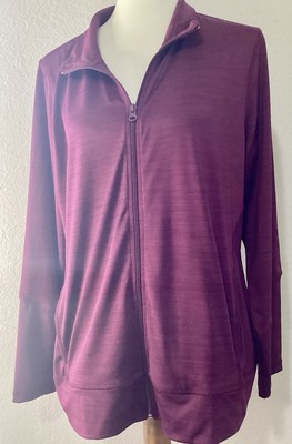 ST JOHNS BAY PL  Active Zip Up Jacket Maroon Exercise Workout