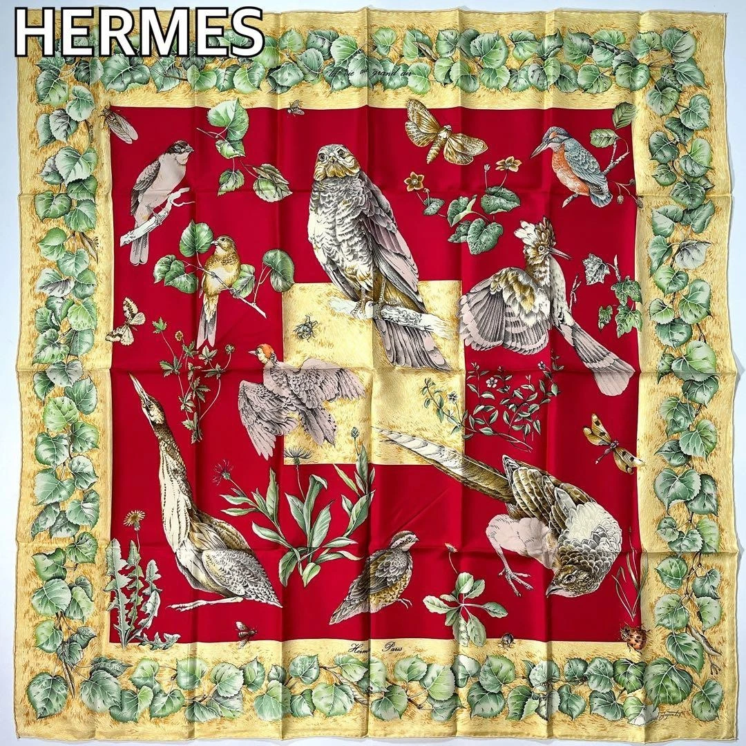 HERMES Scarf 90 Outdoor Life Large