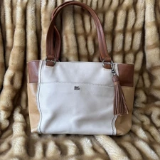The Sak Ashby Satchel  Leather Tan Brown Tote Shoulder Bag Purse Handbag