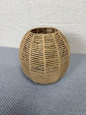 Woven Rattan Effect Small Lamp Shade 16cm Pendant Ceiling Light Cover Natural