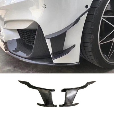 Carbon Fiber Front Bumper Lip Spoiler Fins Canards For BMW M3 M4 15-18 MAD-Style