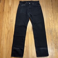 Vintage Levi’s 501 34x34 (34x27) Black 90s Made In USA Distressed