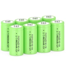 8Pcs Rechargeable Battery 2/3AA 1.2V 650mAh Ni-MH Batteries for Solar Lights US